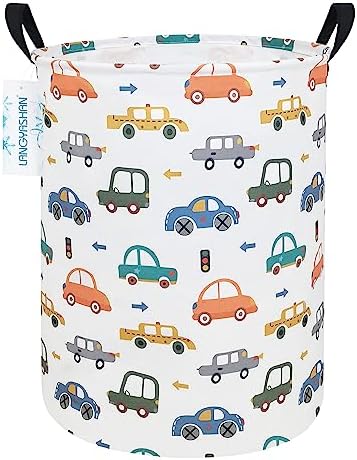 Round Laundry Basket Collapsible Storage Hamper by LANGYASHAN