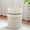VIPOSCO 58L Tall Woven Laundry Basket Hamper, Stripe White by VIPOSCO