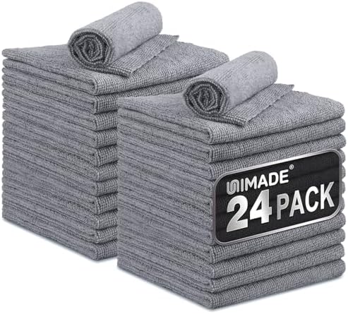 UNIMADE Microfiber Cleaning Cloth, 24 Pack Reusable Microfiber Towels by Unimade