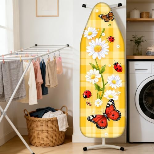 Nuxovilar Daisy Ladybug Cotton Ironing Board Cover 15x54 Fabric - Image 2
