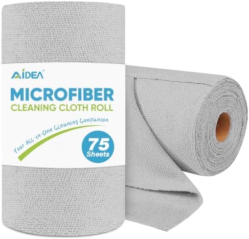 AIDEA Microfiber Cleaning Cloth Roll-75PK, Reusable Paper Towels 11.5×11.5" by AIDEAHOME