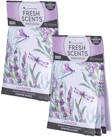 Fresh Scents Lavender Scented Sachets 6 Pack by FRESHSCENTS