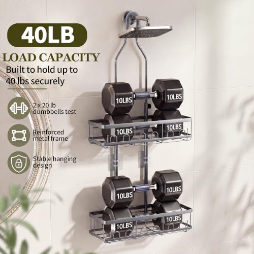 Skyapex Shower Caddy Hanging: Adjustable Height Organizer - Image 4