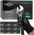 FINITEX Disposable Nitrile Diamond Texture Black 8mil Mechanic Gloves by FINITEX