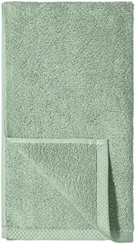 Amazon Basics Lightweight Quick-Dry Hand Towels, 100% Cotton, Seafoam Green - Image 2
