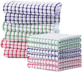 Kitinjoy Cotton 12 Pack Kitchen Towels and Dishcloths Sets, Mixed Color by Kitinjoy