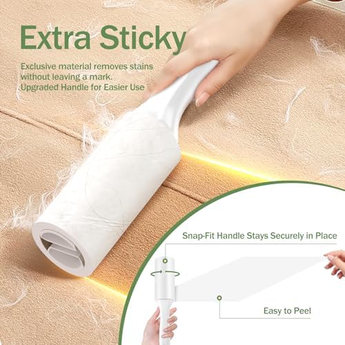 Lint Roller 3 Pack for Pet Hair, 300 Sheets, 3 Handles - Image 2