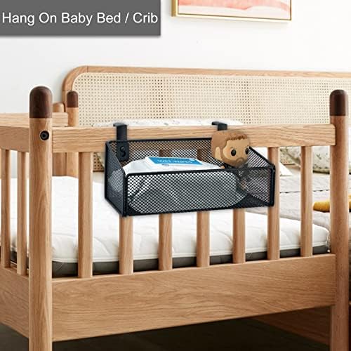 Bedside Caddy Hanging Storage Basket Beside Shelf Metal Organizer - Image 6