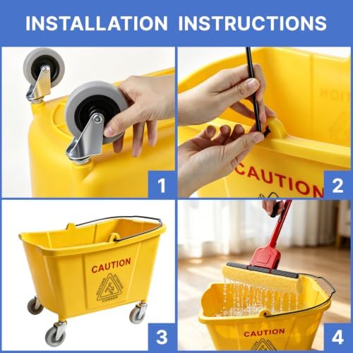 Commercial Sponge Mop and Bucket Set - Image 5