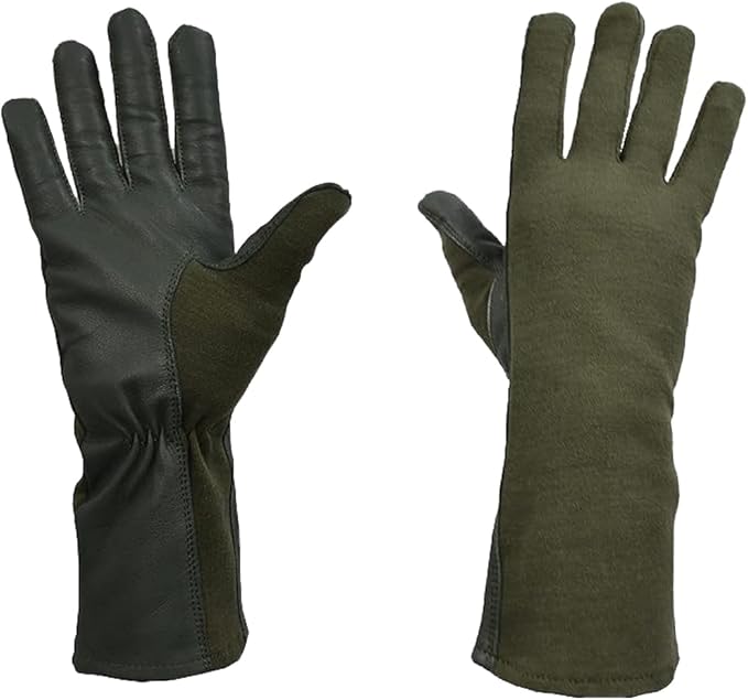 Nomex Flight Gloves, Leather Work Gloves for Men, Soft Durable Sheep Skin Leather Driving, Flying, Gardening Hunting Gloves