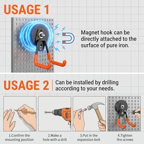 4Pcs Heavy Duty Magnetic Hook, Large Magnetic Utility Hooks - Image 5