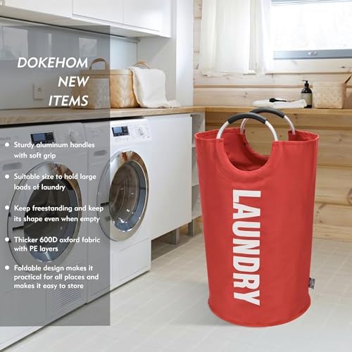 DOKEHOM 125L X-Large Laundry Basket Bag, Collapsible Tall Hamper - Image 2