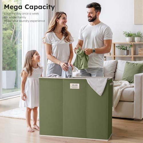 SOLEDI 180L 3-Section Laundry Hamper - Image 2