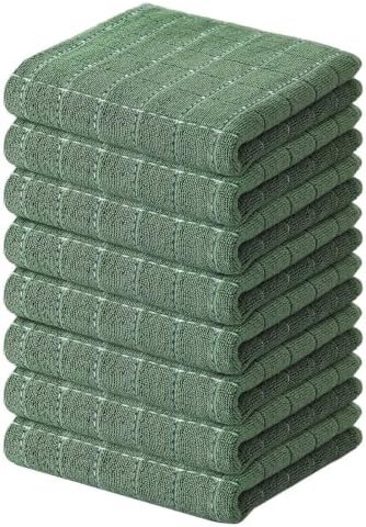 Kitinjoy 100% Cotton Terry Kitchen Towels, 13”x 28”, Grass Green by Kitinjoy