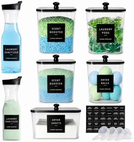 5+2 Pack Laundry Pods Containers & Dryer Sheet Holder & Laundry Detergent by Unknown