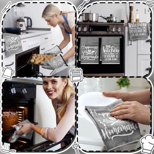 Sratte 6 Pcs Kitchen Decor Accessories Set, Dark Gray Wood - Image 5