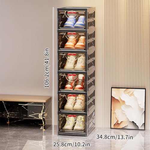 Foldable Shoe Rack Organizer Stackable Shoe Storage Box - Image 4