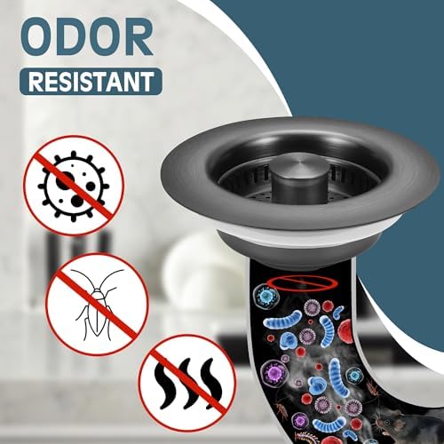 TGOSOMT Kitchen Sink Drain Strainer Stopper, Anti-Clog & Quick Drain - Image 4