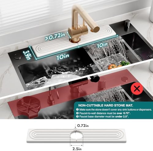 Eormoe Stone Faucet Mat for Kitchen Sink – Diatomite Drying Stone Mat & Sink - Image 4
