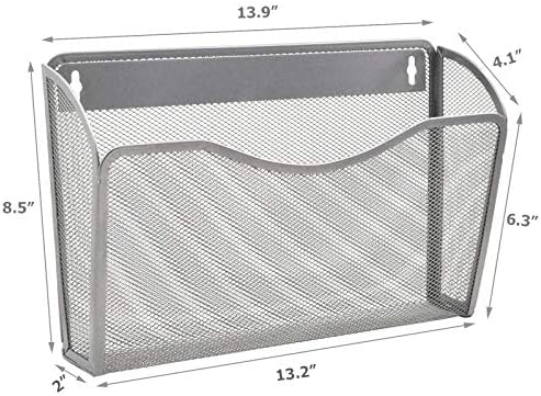 EASEPRES 6 Single Pocket Mesh Hanging File Organizer, Vertical Wall Mounted - Image 2