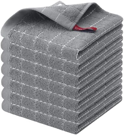 Homaxy 100% Cotton Terry Kitchen Dish Cloths, 7 Pack by Homaxy