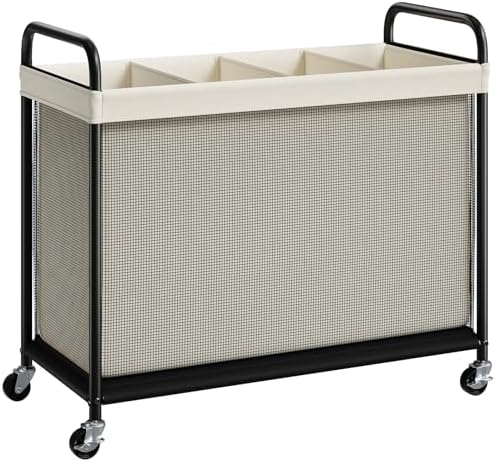 ELYKEN Laundry Hamper 4 Section, 140L Rolling Laundry Sorter by ELYKEN