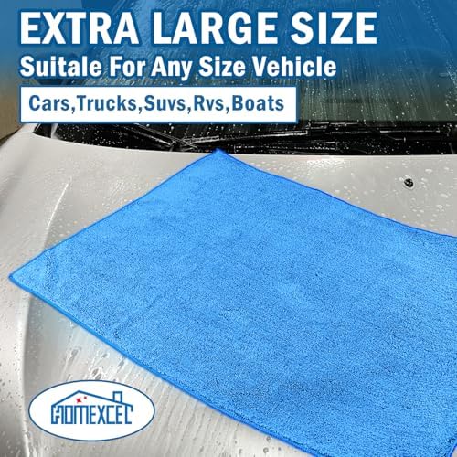 HOMEXCEL Professional Large Microfiber Car Drying Towels 4 Pack - Image 5