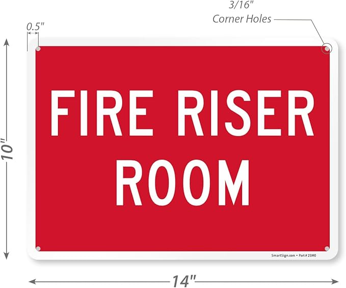 "Fire Riser Room" Sign By SmartSign | 10" x 14" Aluminum