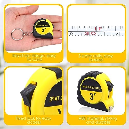 Kanayu 30 Pcs Mini Tape Measure Keychains 3 ft Small Retractable Measuring Tape - Image 3