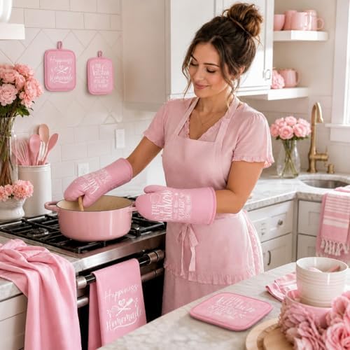 Sratte 6 Pcs Pink Kitchen Decor Accessories Set - Image 4