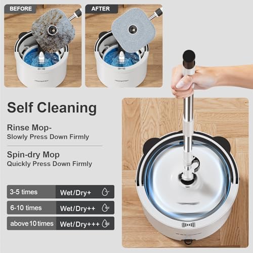 HoMettler Mop and Bucket Set, Spin Mop and Detachable Inner Mop Bucket - Image 3