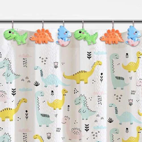 12-Piece Dinosaur Shower Curtain Hooks - Image 6
