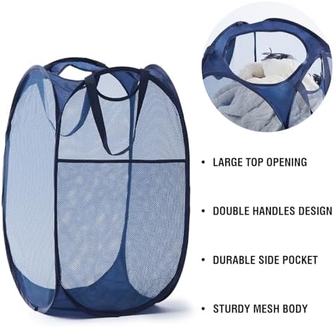 TECHMILLY Upgraded 105L Collapsible Mesh Pop Up Laundry Hamper - Image 4