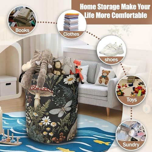Wild Mushroom Forest Laundry Basket, Laundry Hamper Waterproof Oxford Cloth - Image 3