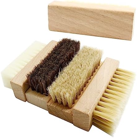 4 Pcs Square Wooden Handheld Shoe Cleaner Brush Set - Image 5