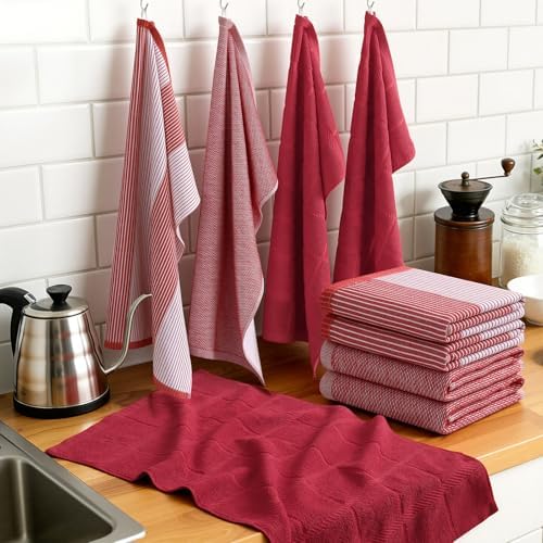 Homaxy 6 Pack Cotton Terry Premium Kitchen Towels, 18 x 28 in - Image 6