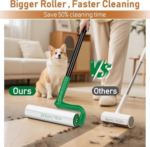 VOUBIEN 10" Large Lint Roller for Pet Hair, Giant Roller for Floor - Image 2