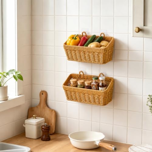 ZEAYEA 2 Pack Cute Small Wall Hanging Basket - Image 7