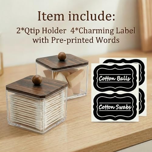 SheeChung 2 Pack Square Acrylic Qtip Holder - Image 2