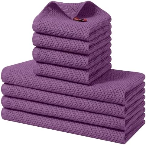 Homaxy 8 Pack 100% Cotton Kitchen Towels and Dishcloths Set by Homaxy