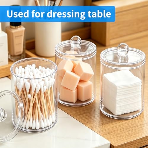 3 Pack Acrylic Qtip Holder Dispenser, Vanity Accessories - Image 5
