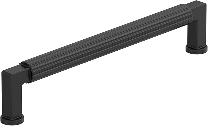 Amerock Ballard 6-5/16 inch (160mm) Center-to-Center Matte Black Cabinet Pull, BP37645MB