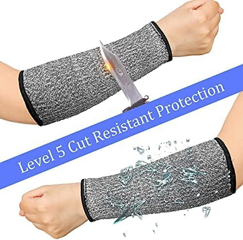 Sintege 3 Pairs Arm Protectors for Thin Skin and Bruising Cut Resistant Forearm Sleeve Level 5 Arm Burn Protection Sleeve (Grey,7.9 Inch)