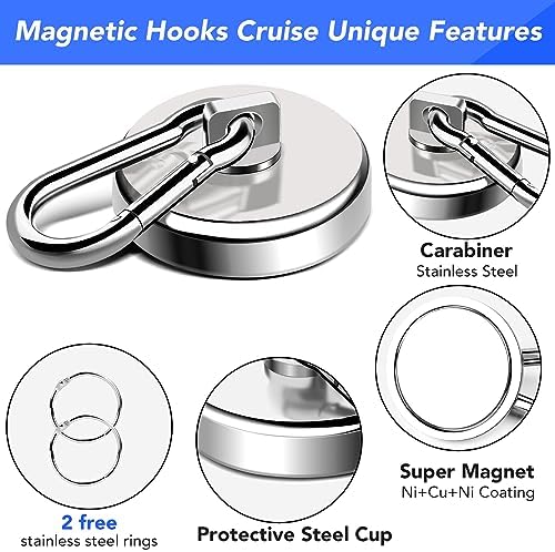 LOVIMAG Magnetic Hooks 200 LBS Strong Magnets Cruise 2Pack Magnet - Image 4
