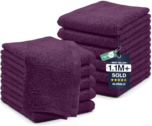 DAN RIVER 12 Pack Cotton Wash Cloths Set by DanRiver