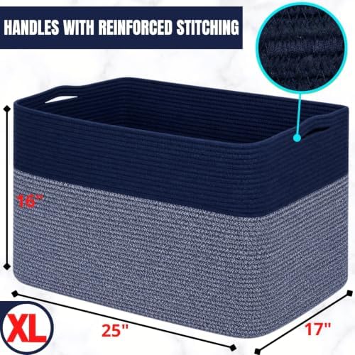 MINTWOOD Design 112L Extra Large Blanket Basket Holder Living Room, Dog Toy - Image 3