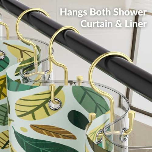 OEH Shower Curtain Hooks, Durable Gold Shower Curtain Hooks Rust Proof - Image 6