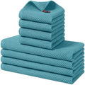 Homaxy 8 Pack 100% Cotton Kitchen Towels and Dishcloths Set, Lake Blue by Homaxy