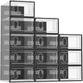 SIMPDIY Clear Shoe Storage Boxes, Stackable Shoe Organizer by DecorateYourHome
