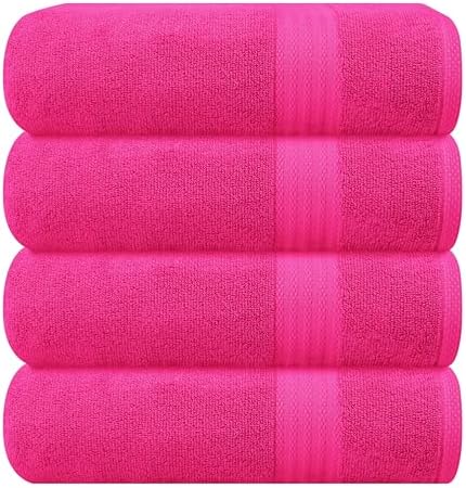 GLAMBURG Premium Cotton 4 Pack Bath Towel Set by GLAMBURG